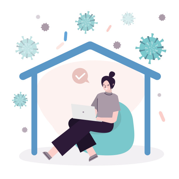 大流行期间，女孩在家远程工作。自由职业和自我隔离的概念图片下载