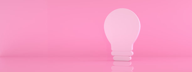 粉色背景上的灯泡图标图片下载