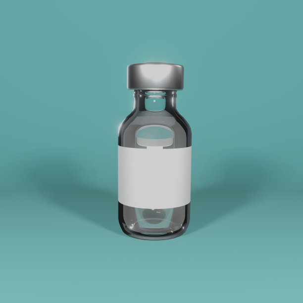 逼真的疫苗瓶3D插图设计，适合制作模型图片下载