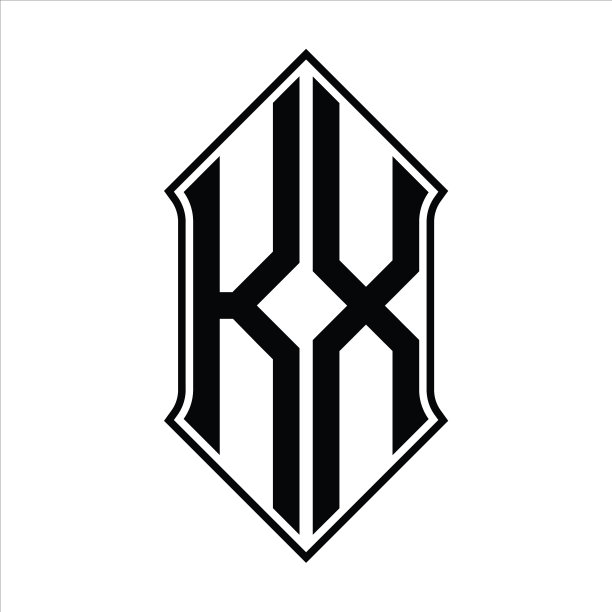 带盾形和轮廓的KX标志单标图片下载