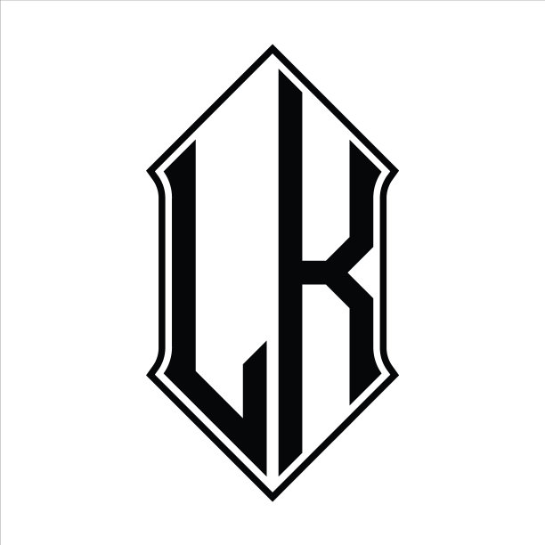 盾形轮廓LK字母组合logo图片下载