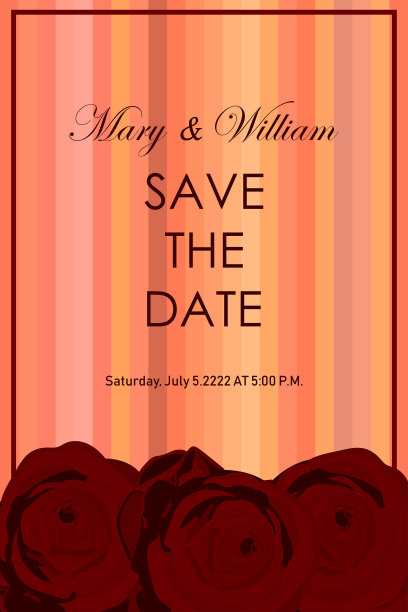 bordo颜色的婚礼卡片。Eps10矢量图例。图片下载