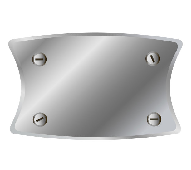 闪亮的金属板隔离在白色背景上图片下载