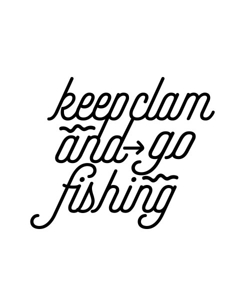 保持冷静，去钓鱼吧。手绘排版海报设计。图片下载