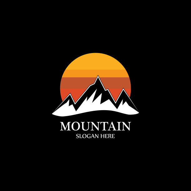 山太阳标志设计概念模板图片下载