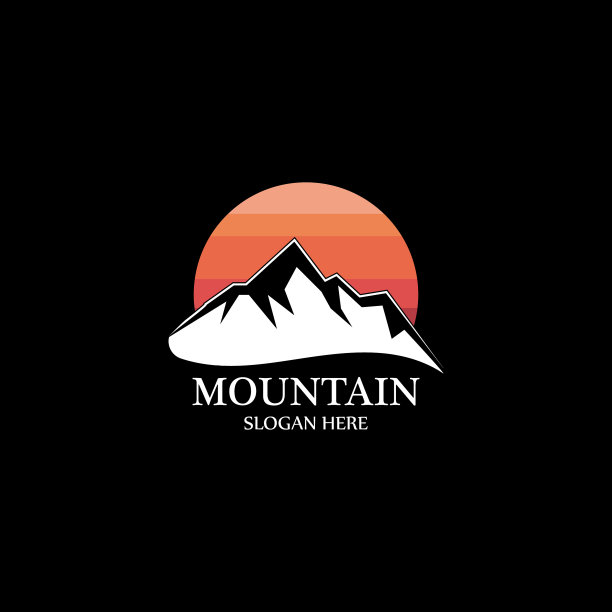 山太阳标志设计概念模板图片下载