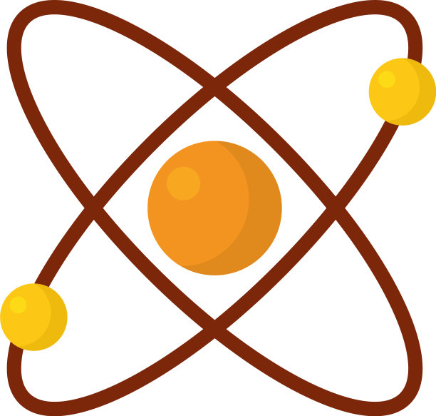 橙色原子图标图片下载
