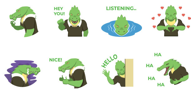 设置鳄鱼人物穿着衣服图片下载