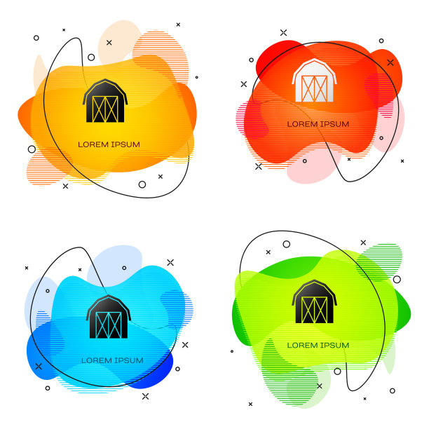 黑色农场图标孤立在白色背景图片下载