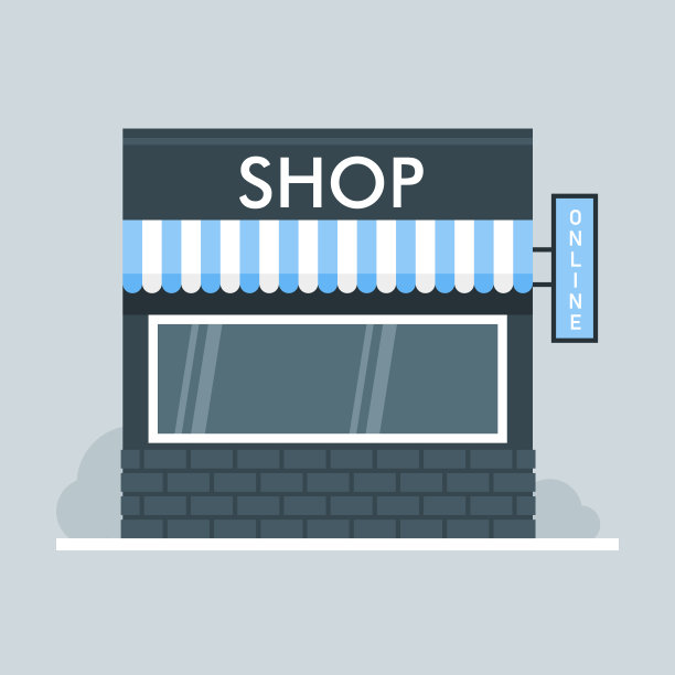 向量商店或市场商店的正面外立面，向量插图在空间背景上图片下载