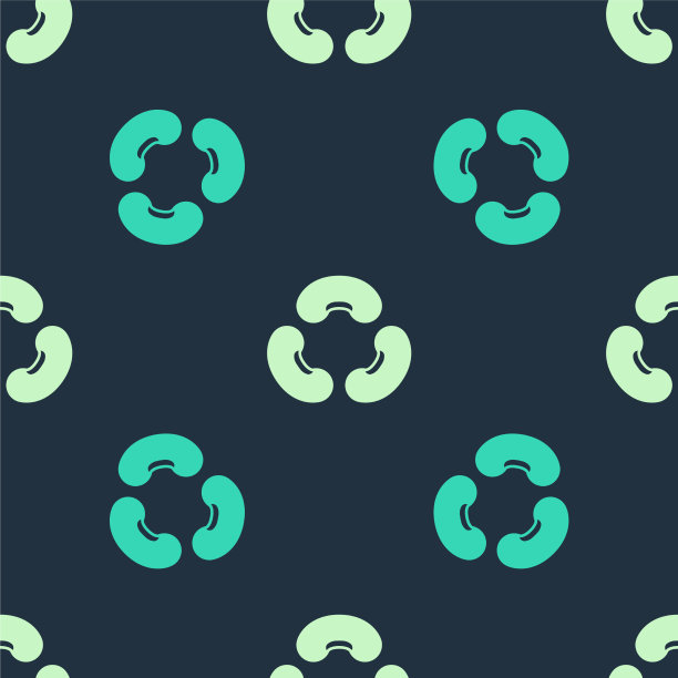 绿色和米色bean图标隔离无缝图片下载