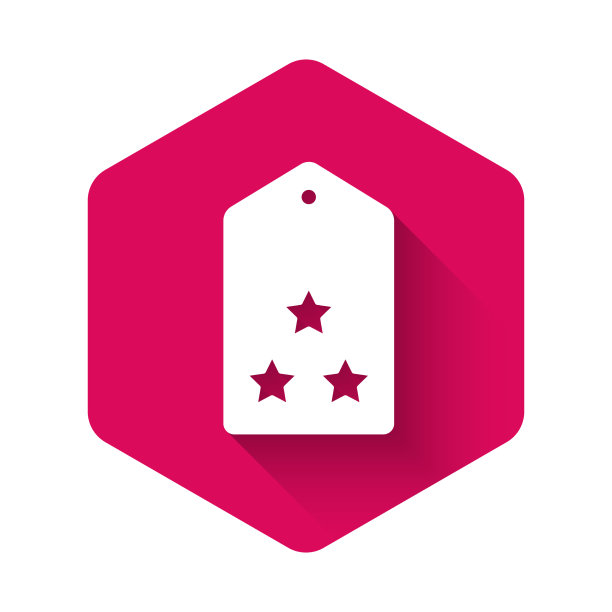 白色军衔icon孤立与长影图片下载