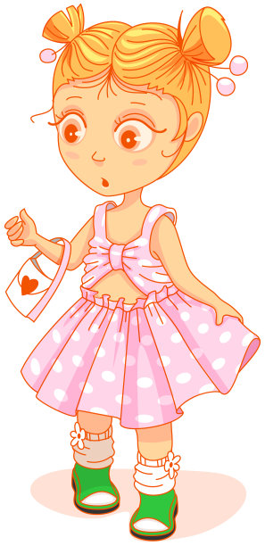 可爱的小女孩穿着漂亮的衣服，看起来很惊讶图片下载