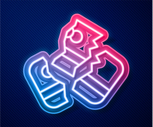 发光的霓虹灯剪刀剪信用卡图片下载