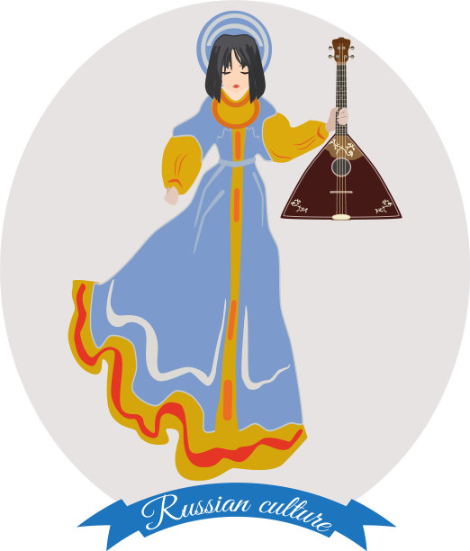 女孩穿着俄罗斯传统服装图片下载