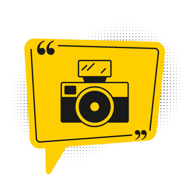 带有闪光灯图标的黑色相机图片下载