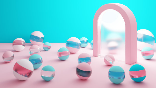 用柔和的光线和几何形状放松抽象场景图片下载