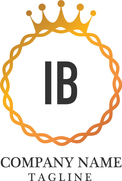 首字母ib优雅的标志设计模板图片下载