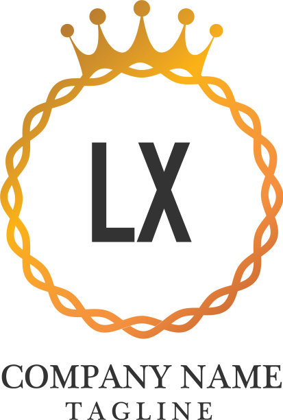 首字母lx优雅的标志设计模板图片下载