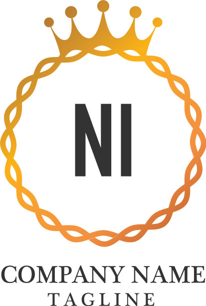 首字母ni优雅标志设计模板图片下载