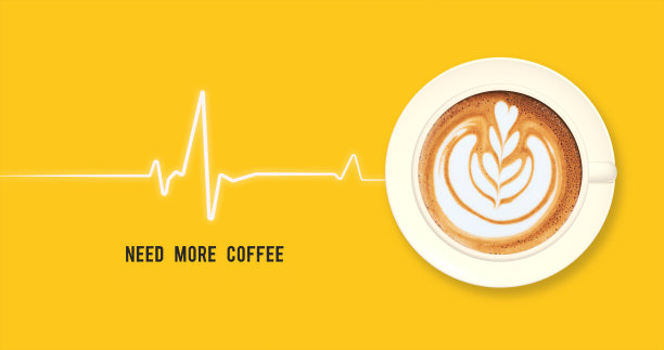 卡布奇诺咖啡横幅的3D插图图片下载