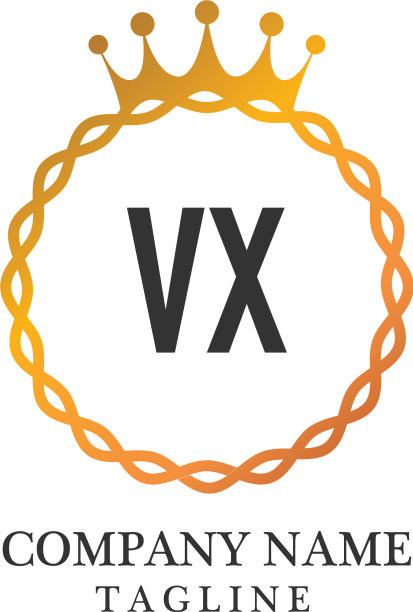 首字母vx优雅的标志设计模板图片下载