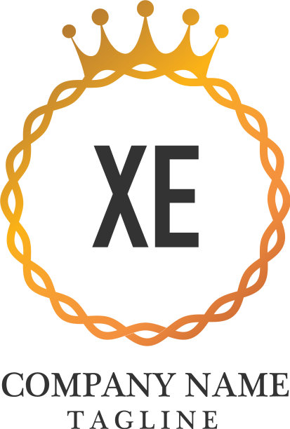 首字母xe优雅的标志设计模板图片下载