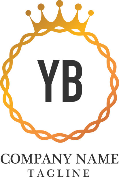 首字母yb优雅标志设计模板图片下载