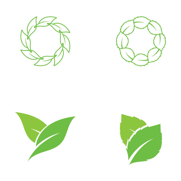 标志绿色树叶生态图片下载