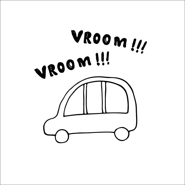 可爱的汽车，卡通涂鸦，交通t恤图片下载