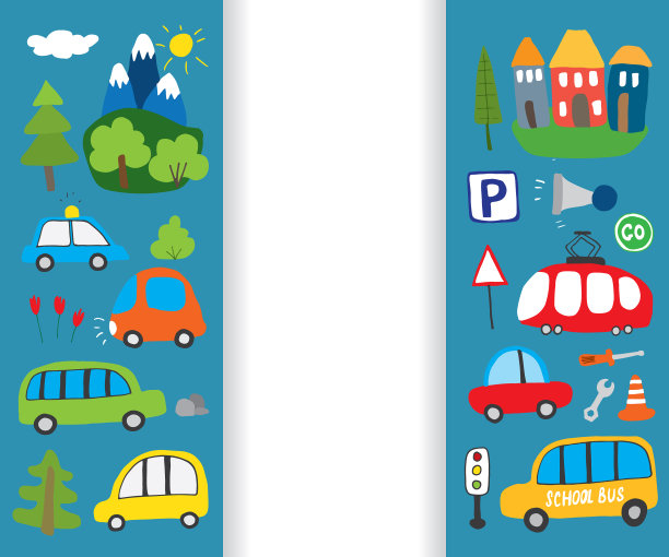 汽车卡通集可爱的交通涂鸦收集图片下载