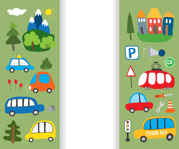 汽车卡通集可爱的交通涂鸦收集图片下载