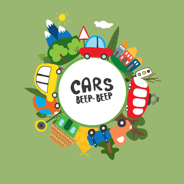 汽车卡通集可爱的交通涂鸦收集图片下载