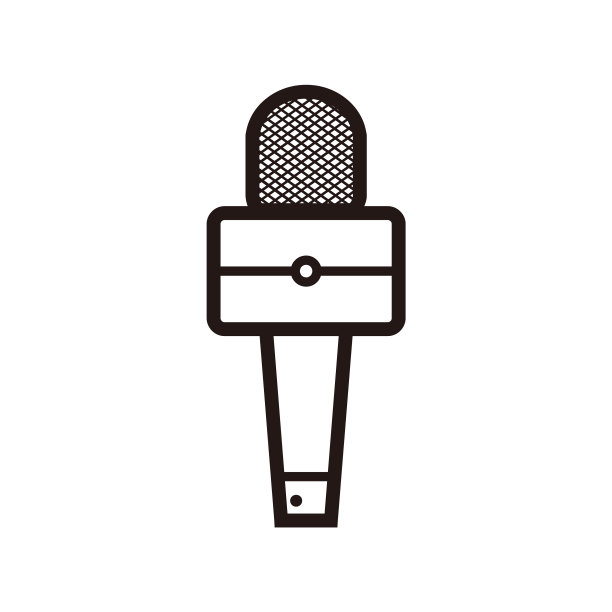 剪影方形广播话筒图片下载