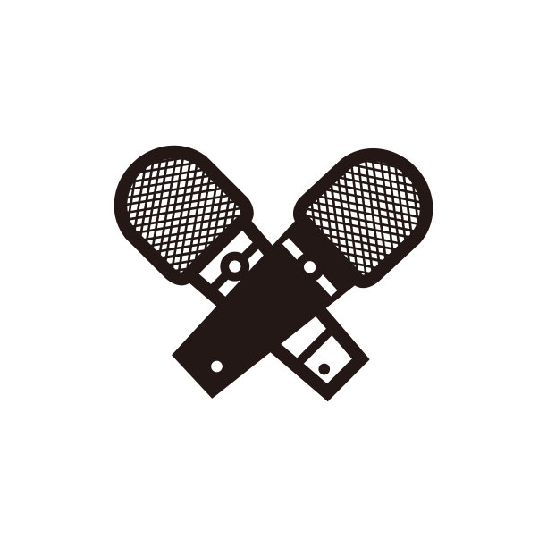 剪影双交叉麦克风新闻图片下载