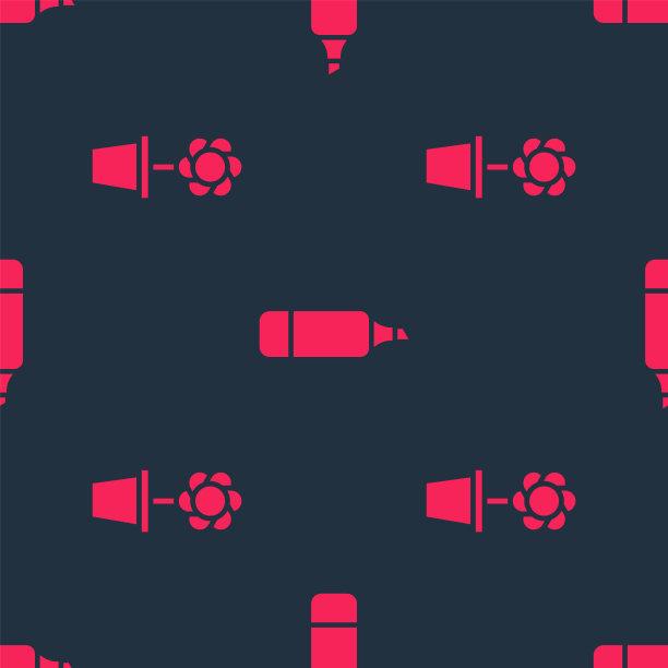 花盆里的花和记号笔无缝连接图片下载