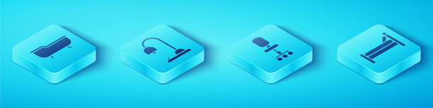 设置等距浴缸、台灯、床和办公室图片下载