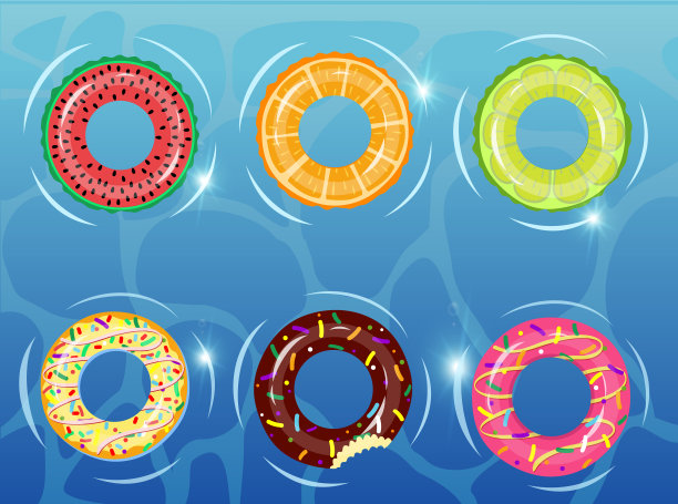 橡皮环设置在背景水中图片下载