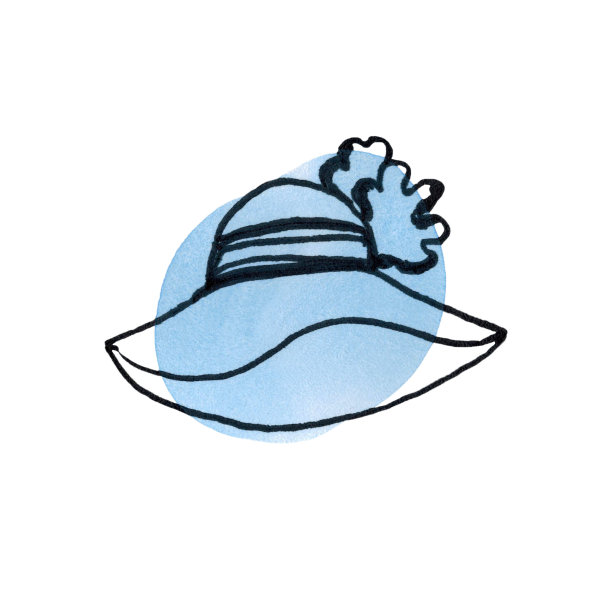 宽边女士用的优雅的帽子。图片下载