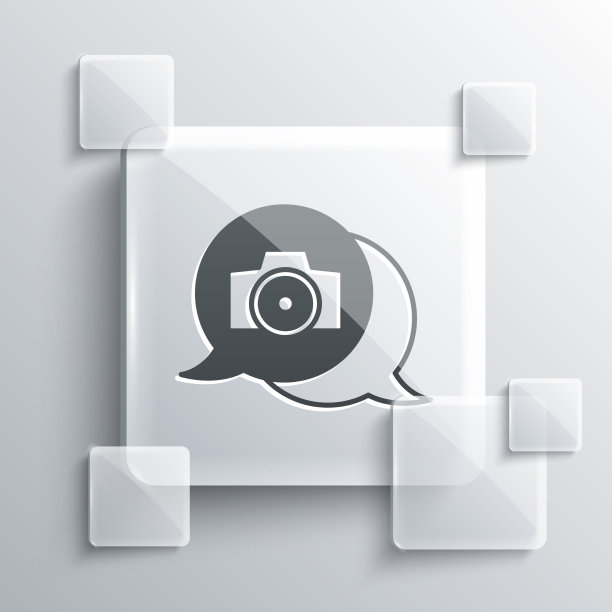 灰色照片相机图标孤立在灰色背景图片下载