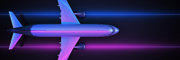 航空旅行的黑色背景。三维渲染图片下载