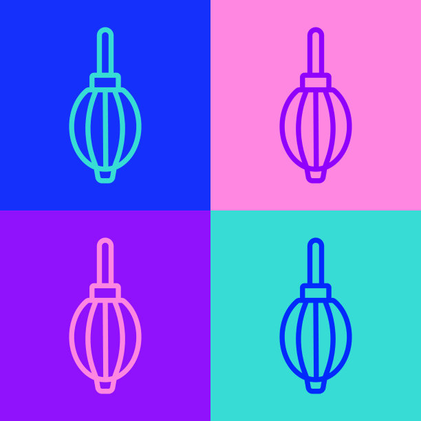 波普艺术线粉尘风机图标隔离的颜色图片下载