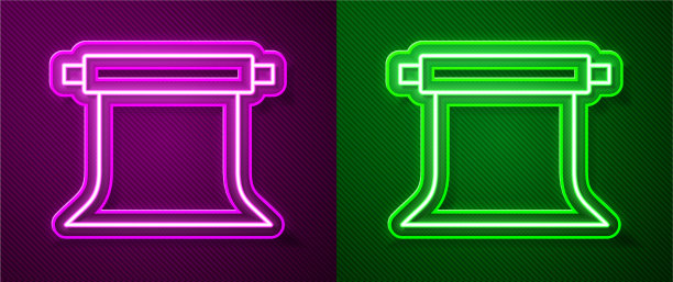 发光的霓虹灯线空照相馆图标孤立图片下载