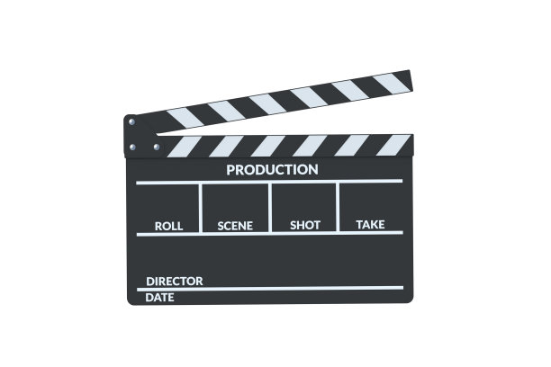 电影拍板隔离在白色背景上。三维渲染图片下载