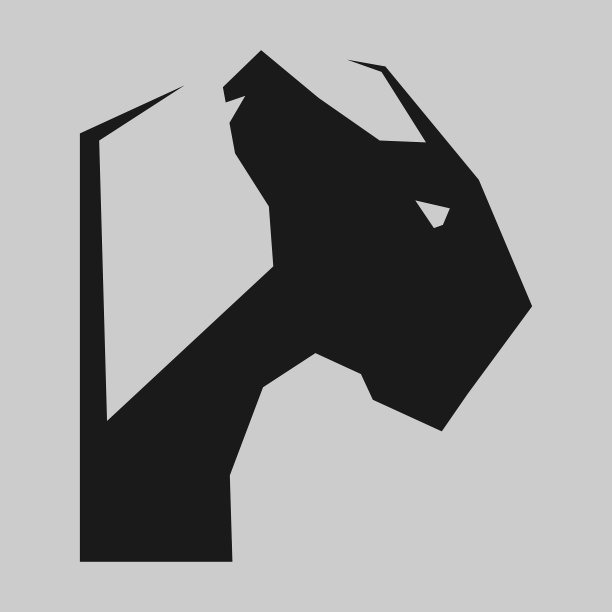 灰色背景上的黑豹符号图片下载