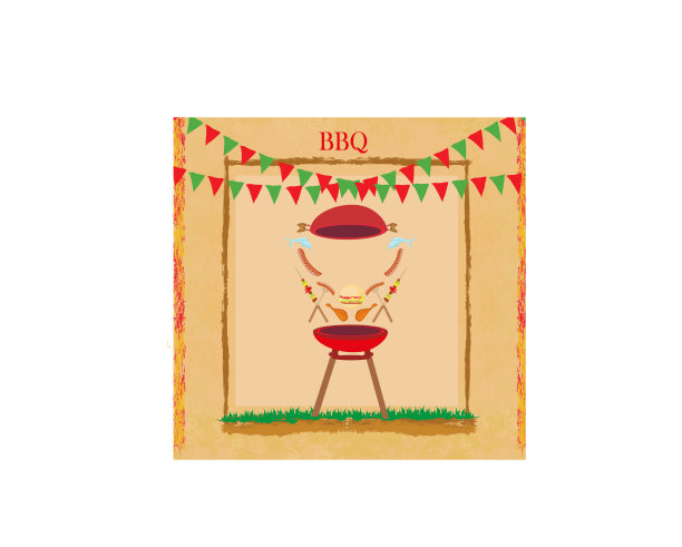 烧烤复古派对传单图片下载