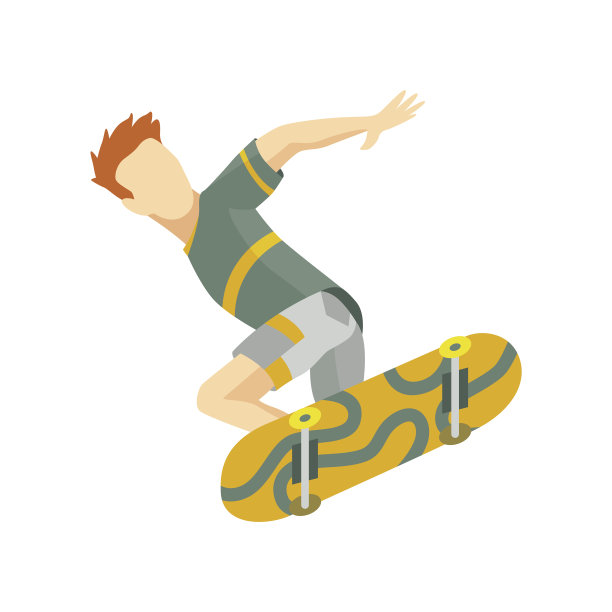 游客等距滑板公园年轻男子跳跃图片下载