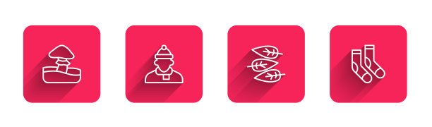 套线蘑菇秋衣叶或落叶图片下载