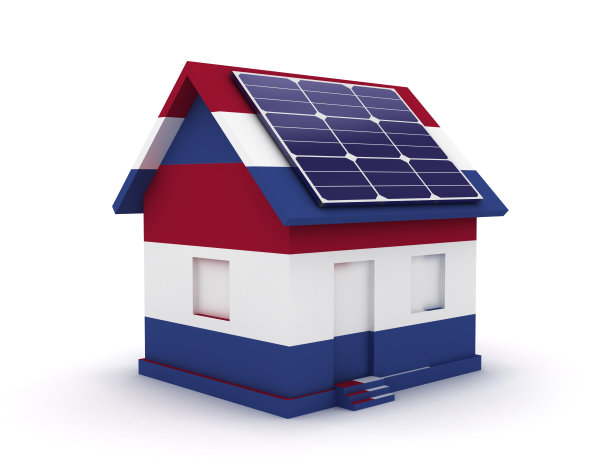 荷兰国旗屋太阳能电池板可再生能源图片下载