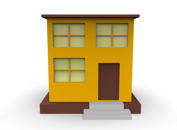 卡通建筑三维插图三维渲染渲染儿童色彩图片下载